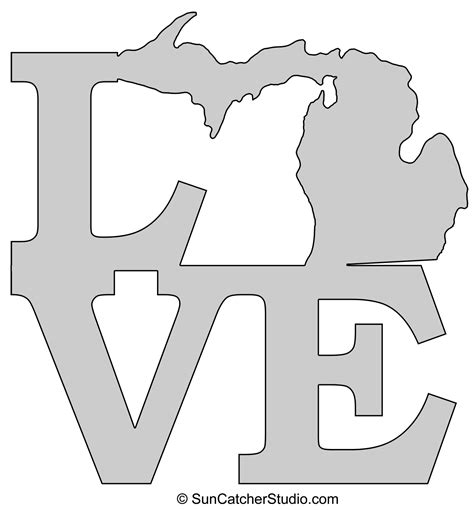 Printable Michigan State Stencil